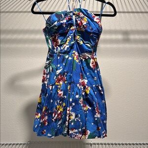 Anthropologie Blue Floral Summer Dress